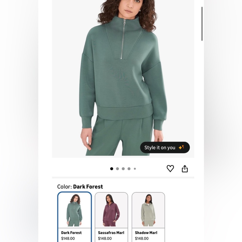 Varley Green DoubleSoft Pullover